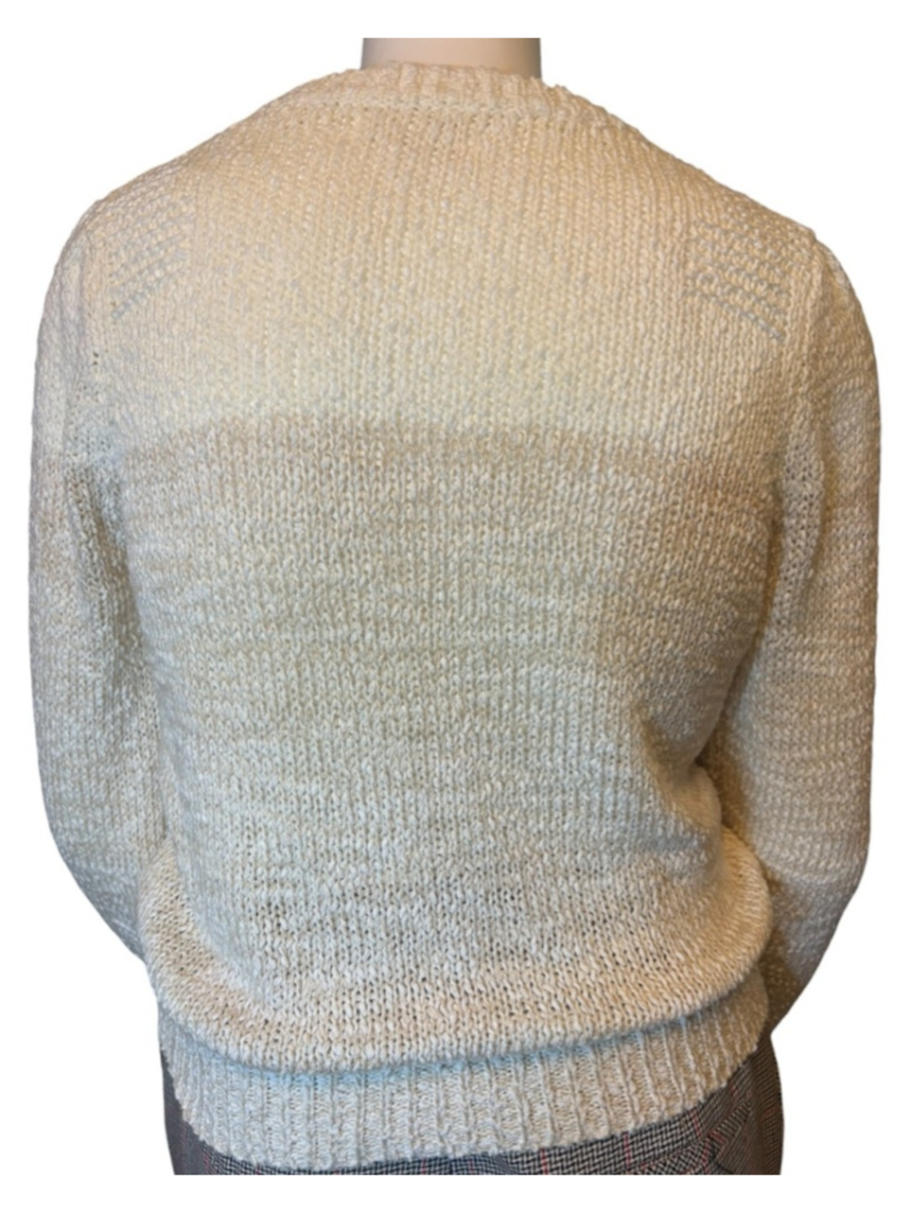 Heartloom Cream Textured Knit Sweater, L, Openwork Coastal Neutral - Picture 11 of 16